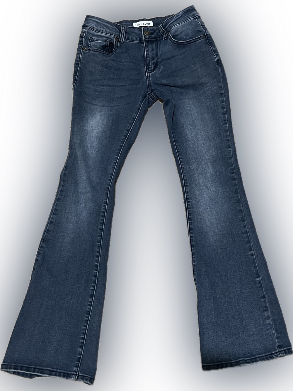 Love SOHO Dark Blue Flare Jeans - Classic Stretch Denim
